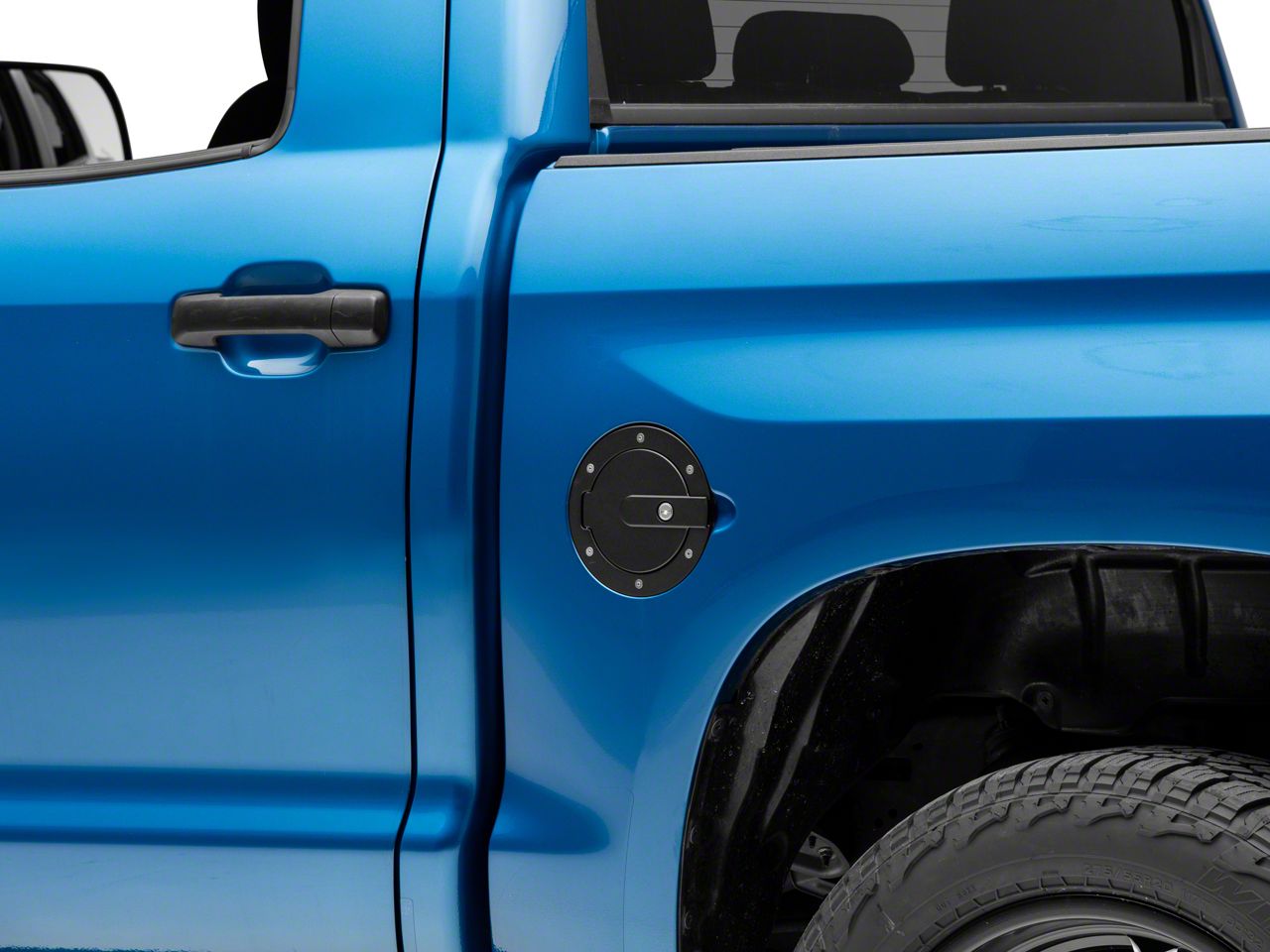 Tundra Race Style Billet Locking Fuel Door; Flat Black (07-21 Tundra)