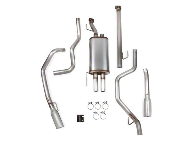 Hooker BlackHeart Dual Exhaust System with Polished Tips; Rear Exit (10-19 4.6L Tundra)