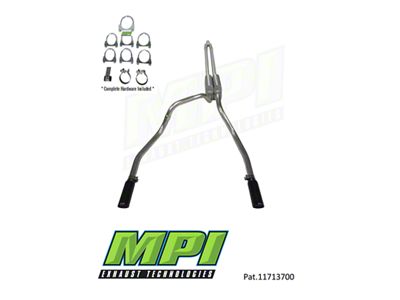 MPI Exhaust Technologies Turbo Series Clamp-On Dual Exhaust System with Black Tips; Rear Exit (07-13 5.7L Tundra)