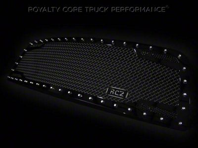 Royalty Core RC2 Twin Mesh Upper Grille Insert; Gloss Black (07-09 Tundra)