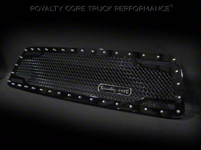 Royalty Core RC2 Twin Mesh Upper Grille Insert; Gloss Black (10-13 Tundra)