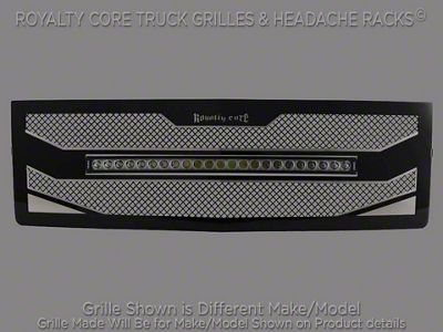 Royalty Core RC4X Layered Upper Grille Insert with 30-Inch Curved LED Light Bar; Satin Black (10-13 Tundra)