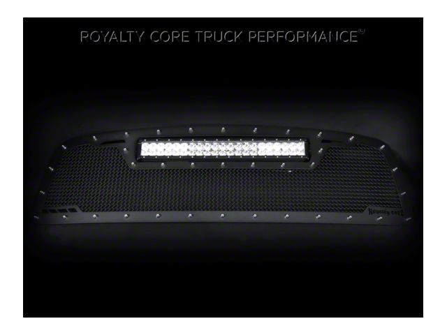 Royalty Core RCRX LED Race Line Upper Grille Insert with Top Mount LED Light Bar; Satin Black (07-09 Tundra)