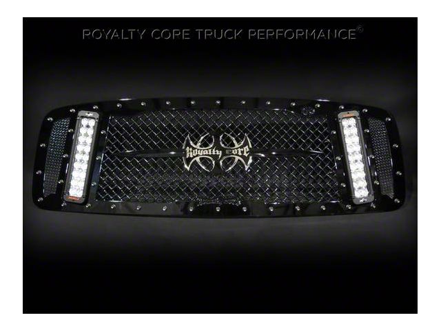 Royalty Core RCX Explosive Dual LED Upper Grille Insert; Gloss Black (10-13 Tundra)