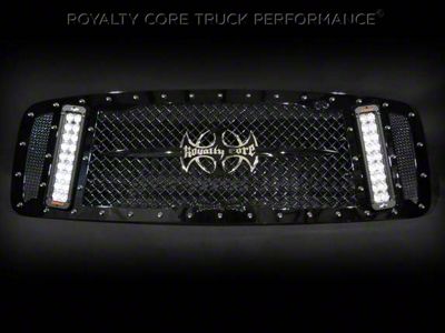 Royalty Core RCX Explosive Dual LED Upper Grille Insert; Gloss Black (10-13 Tundra)