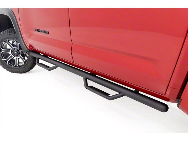 Rough Country Cab Length Nerf Side Step Bars; Black (22-24 Tundra CrewMax)