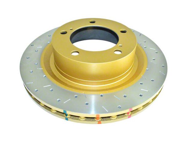 DBA 4000 Series XS Gold Cross Drilled and Slotted 5-Lug Rotor; Front (07-21 Tundra)