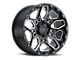 Black Rhino Shrapnel Gloss Black with Milled Spokes 5-Lug Wheel; 18x9.5; 12mm Offset (14-21 Tundra)
