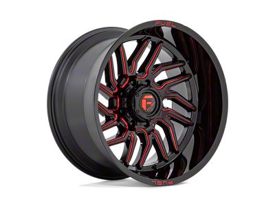 Fuel Wheels Hurricane Gloss Black Milled with Red Tint 5-Lug Wheel; 24x12; -44mm Offset (14-21 Tundra)