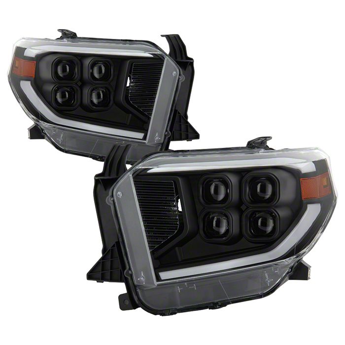 Tundra Full LED Headlights; Black Housing; Clear Lens (14-17 Tundra w/o ...