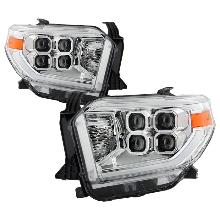 Tundra Full LED Headlights; Chrome Housing; Clear Lens (14-17 Tundra w ...