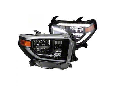 OEM Style Full LED Headlights; Black Housing; Clear Lens (14-17 Tundra 1794 Edition, Limited, Platinum)