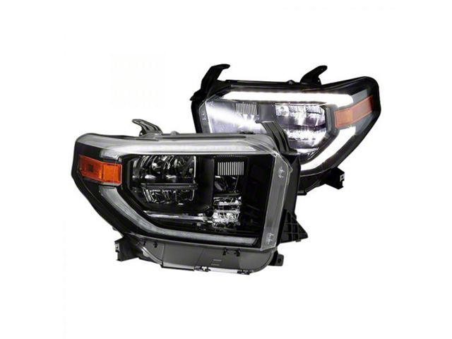 OEM Style Full LED Headlights; Black Housing; Clear Lens (14-17 Tundra SR, SR5, TRD Pro)