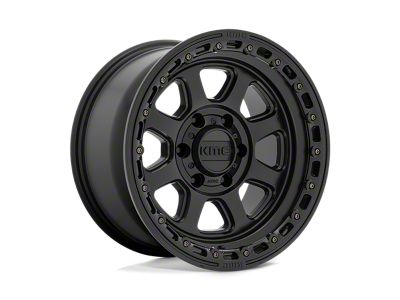 KMC Chase Satin Black with Gloss Black Lip 5-Lug Wheel; 18x9; 18mm Offset (14-21 Tundra)