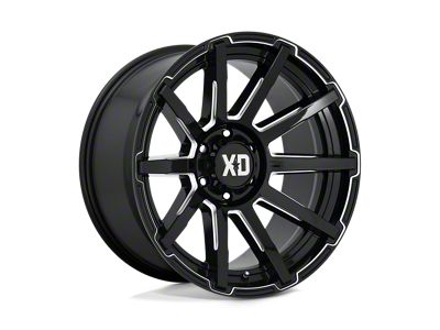XD Outbreak Gloss Black Milled 5-Lug Wheel; 22x10; 12mm Offset (07-13 Tundra)