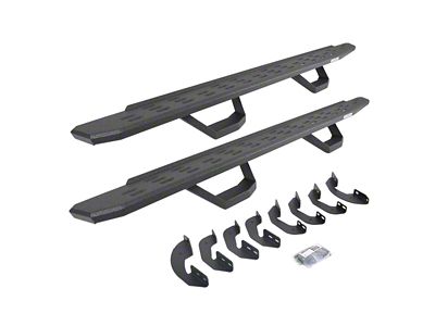 Go Rhino RB30 Running Boards with Drop Steps; Protective Bedliner Coating (07-21 Tundra Double Cab)