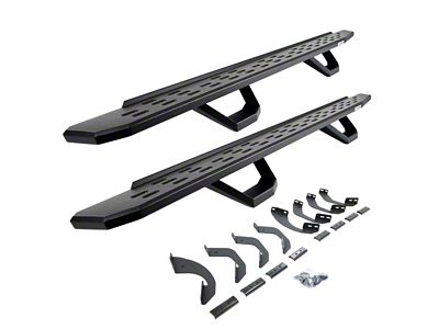Go Rhino RB30 Running Boards with Drop Steps; Textured Black (22-24 Tundra CrewMax)