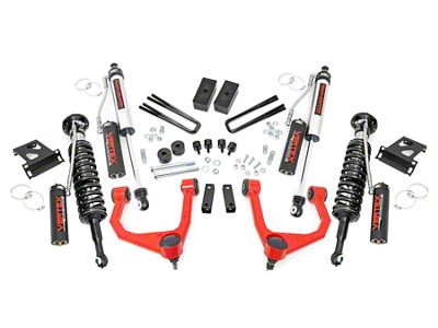 Rough Country 3.50-Inch Bolt-On Suspension Lift Kit with Vertex Adjustable Coil-Overs and Vertex Shocks; Red (07-21 Tundra, Excluding TRD Pro)