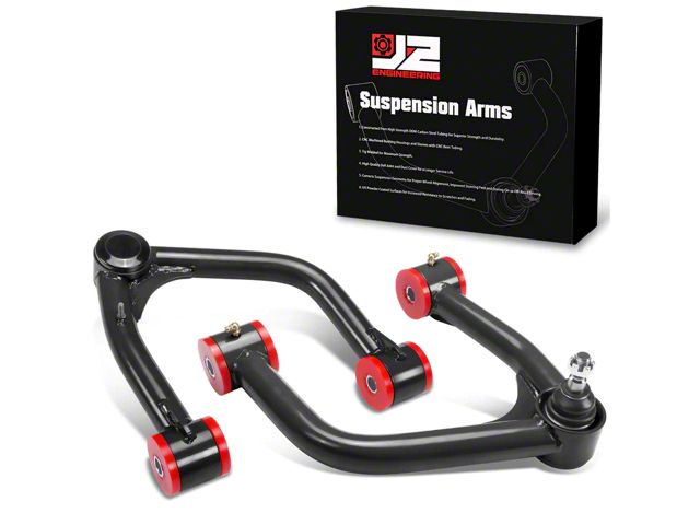 Front Upper Control Arms for 2 to 4-Inch Lift; Black (07-21 Tundra)