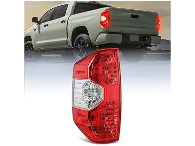 Nilight OE Style Tail Lights; Chrome Housing; Red Lens (14-21 Tundra)