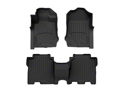 Weathertech Front and Rear Floor Liner HP; Black (22-24 Tundra CrewMax)