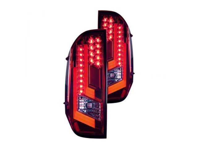 LED Tail Lights; Chrome Housing; Red/Clear Lens (14-21 Tundra)