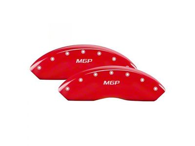 MGP Brake Caliper Covers with MGP Logo; Red; Front and Rear (15-21 Tundra TRD Pro)