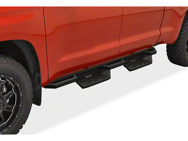 Square Tube Drop Style Nerf Side Step Bars; Matte Black (07-21 Tundra Double Cab)