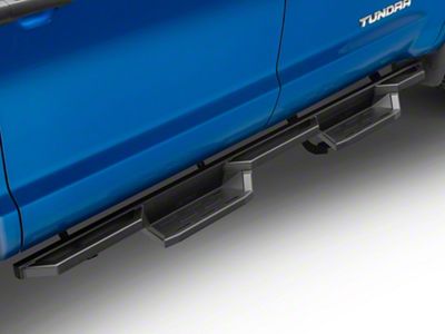 Square Tube Drop Style Nerf Side Step Bars; Matte Black (07-21 Tundra CrewMax)