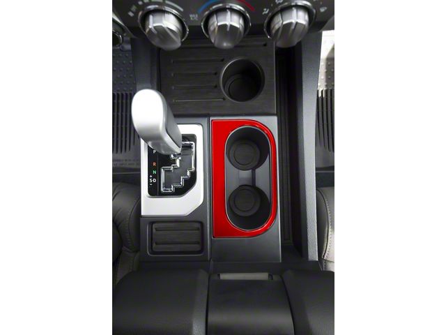 Center Console Cup Holder Replacement Accent Trim; Gloss TRD Red (14-21 Tundra)