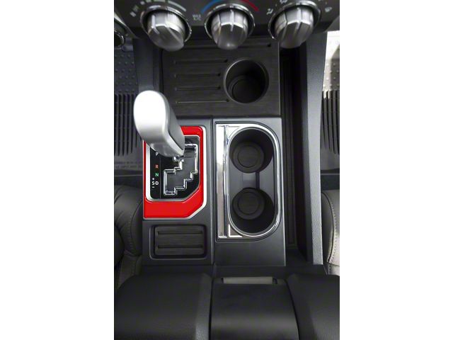 Center Console Shifter Accent Trim; Gloss TRD Red (14-21 Tundra)