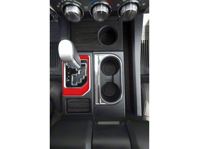 Center Console Shifter Accent Trim; Gloss TRD Red (14-21 Tundra)