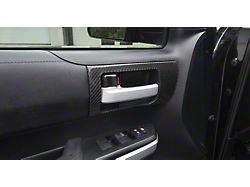 Front Door Handle Accent Trim; Domed Carbon Fiber (14-21 Tundra w/o Memory Seat Button)