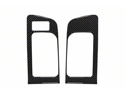 Front Door Handle Accent Trim; Domed Carbon Fiber (14-21 Tundra w/ Memory Seat Button)