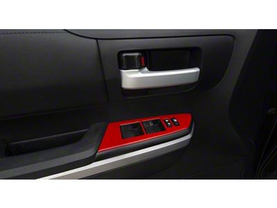 Front Door Switch Panel Accent Trim; Gloss TRD Red (14-21 Tundra)