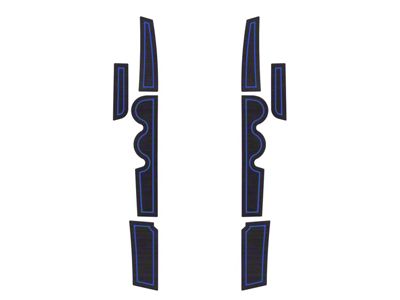 Front Side Door Pocket Foam Inserts; Black/Blue (07-21 Tundra)
