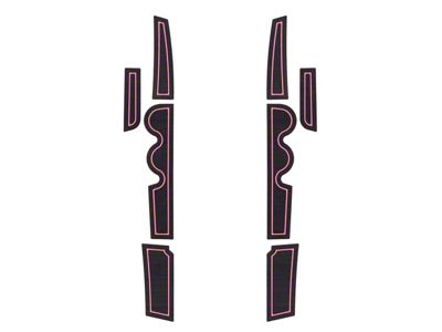 Front Side Door Pocket Foam Inserts; Black/Pink (07-21 Tundra)