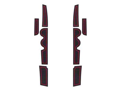 Front Side Door Pocket Foam Inserts; Black/Red (07-21 Tundra)