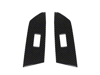Rear Door Switch Panel Accent Trim; Domed Carbon Fiber (14-21 Tundra CrewMax)