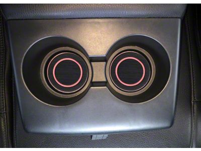 Rear Fold Down Seat Cup Holder Foam Inserts; Black/Pink (07-21 Tundra)