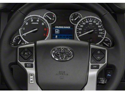 Steering Wheel Emblem Inserts; Domed Carbon Fiber (07-21 Tundra)