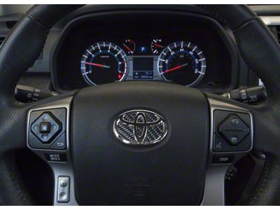 Steering Wheel Emblem Inserts; Raw Carbon Fiber (07-21 Tundra)