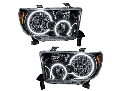 Oracle OE Style Headlights with LED Halo; Black Housing; Clear Lens (07-13 Tundra)