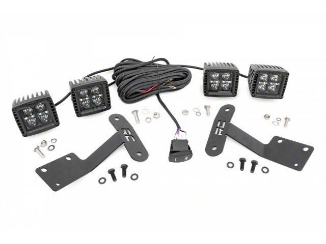 Rough Country Black Series Amber DRL LED Ditch Light Kit; Spot Beam (14-21 Tundra)
