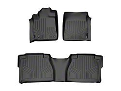 SmartLiner Smart Coverage Custom Fit Front and Rear Floor Liners; Black (07-11 Tundra Double Cab w/ Front Bucket Seats & w/o Vinyl Flooring)