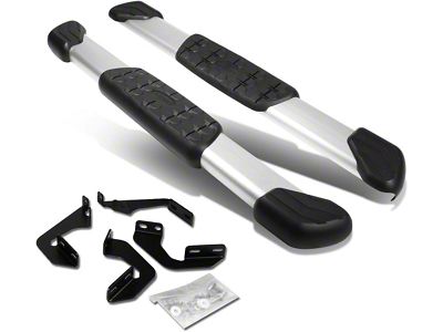 Running Board; OE Style; ABS Plastic; Rubber; 5-Inch; Aluminum; Silver (07-17 Tundra Regular Cab)