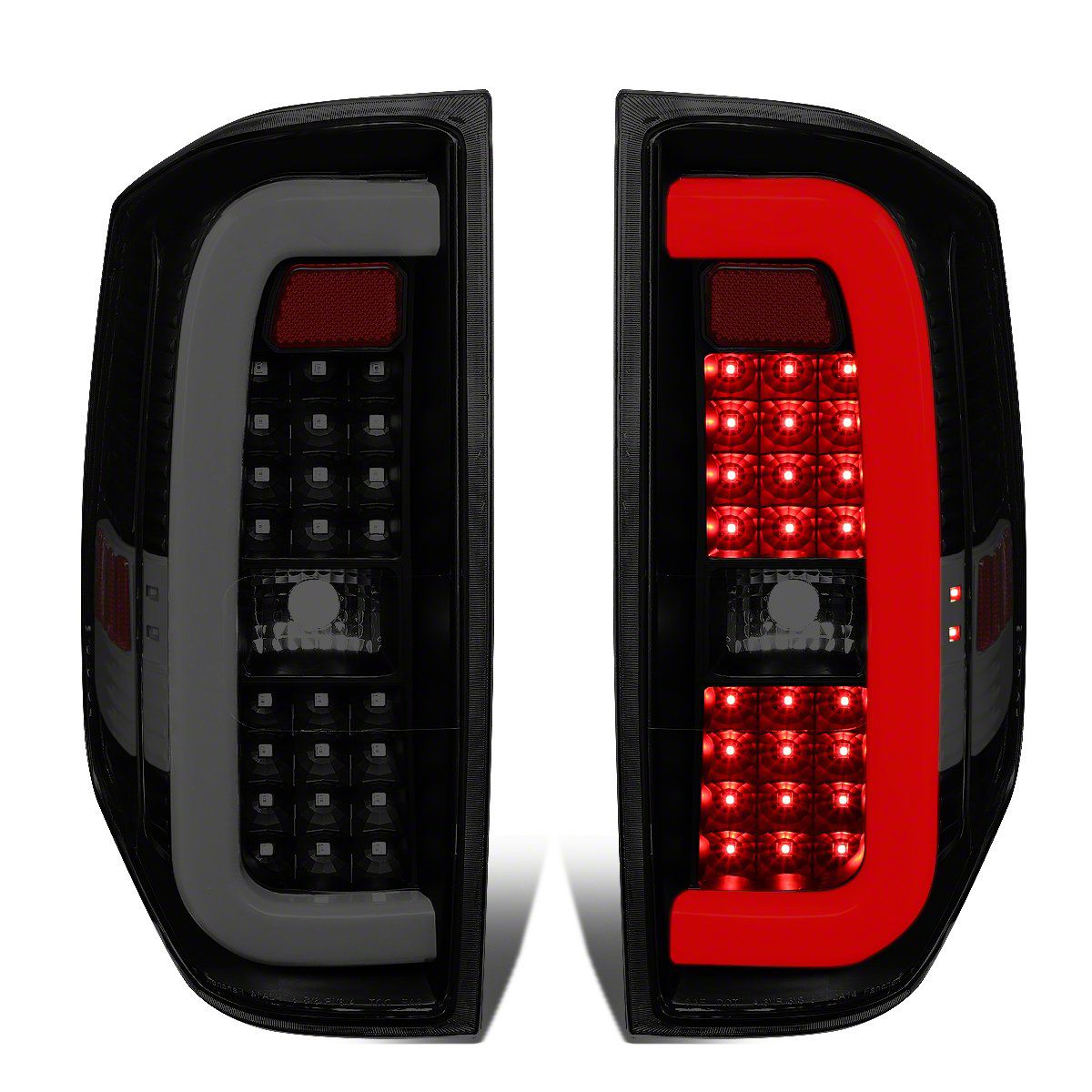 C-Tube LED Tail Lights; Black Housing; Smoked Lens (14-18 Tundra)
