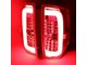 Red C-Tube LED Tail Lights; Chrome Housing; Clear Lens (14-18 Tundra)