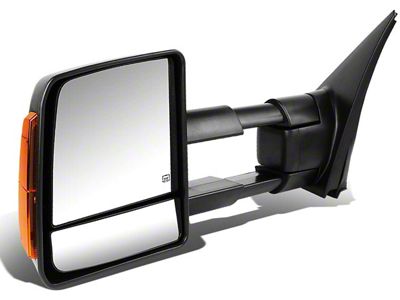 Towing Mirror; Powered; Heated; Amber LED Signal; Black; Left (07-16 Tundra)