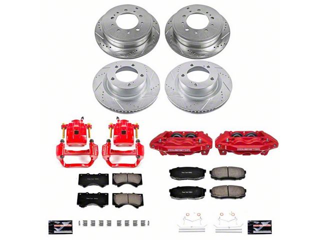 PowerStop Z23 Evolution 5-Lug Brake Rotor, Pad and Caliper Kit; Front and Rear (07-15 Tundra)